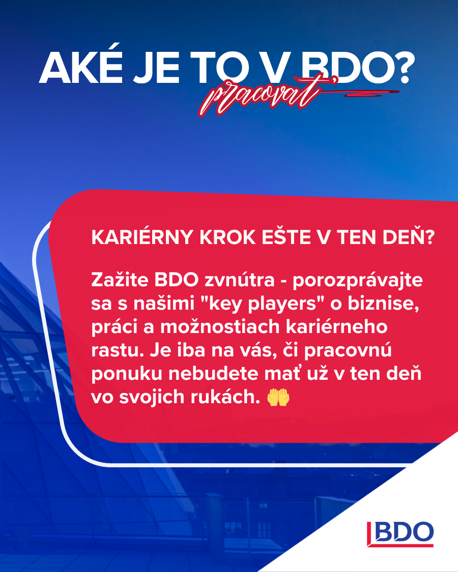 Kariérny krok ešte v ten deň